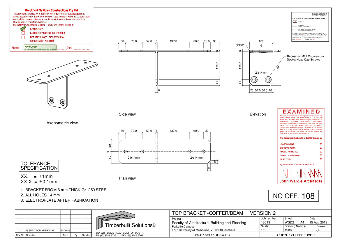 https://archive.abp.unimelb.edu.au/objects/pdfs/Construction/Drawings/Shop drawings/LVL Roof beams/Timberbuilt manufacturer/13-12-02_MelbUni_TopBkt_Coffer-Beam_WSD.pdf https://archive.abp.unimelb.edu.au/objects/pdfs/Construction/Drawings/Shop drawings/LVL Roof beams/Timberbuilt manufacturer/13-12-02_MelbUni_TopBkt_Coffer-Beam_WSD.pdf