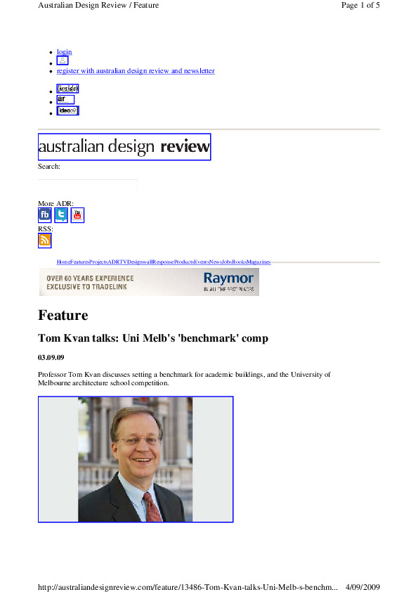 https://archive.abp.unimelb.edu.au/objects/pdfs/Design competition/Planning/Competition publicity/090903 Australian Design Review interview.pdf