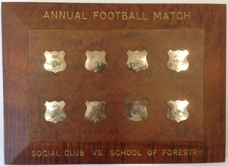 Plaque of annual football match of Social Club vs. School of Forestry<br />
