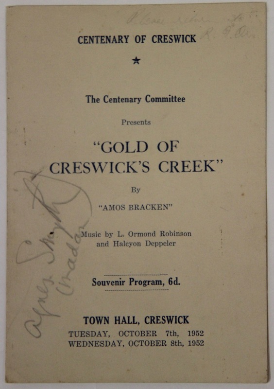 Program for Gold of Creswick Creek