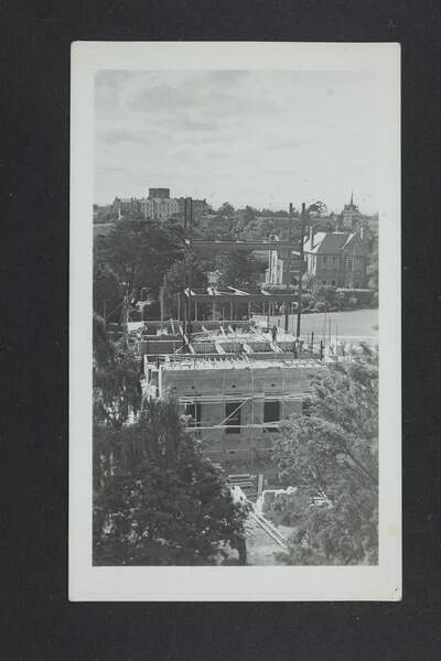 View of Old Commerce building under construction from Chemistry building, University of Melbourne, circa 1937-1939.