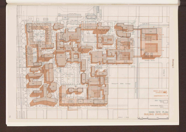 University site plan, transparent overlay showing Building Envelopes