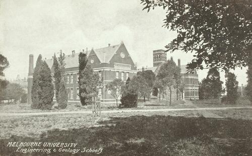 View of Engineering and Geology schools, University of Melbourne, circa 1910.