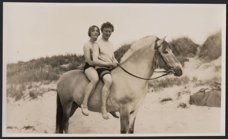 Percy and Ella Grainger on horseback