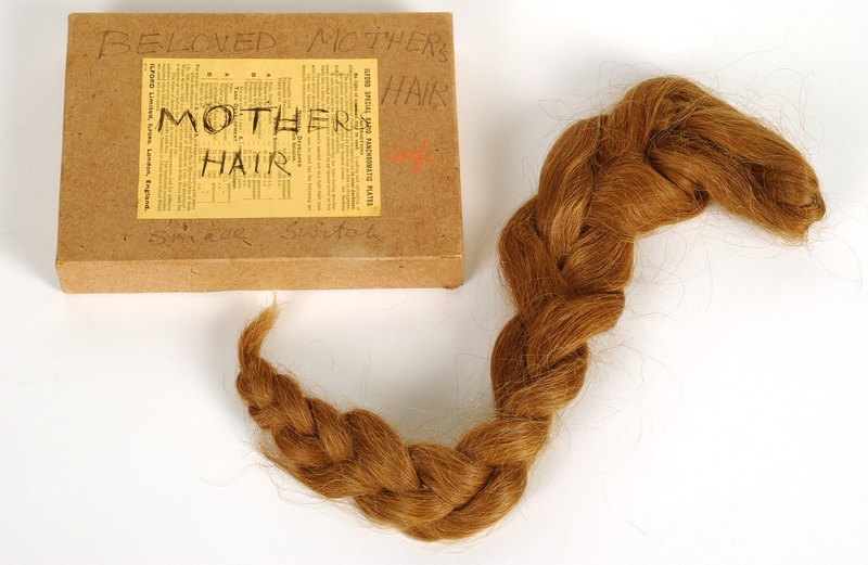 Plaited lock of Rose Grainger's hair in box ("Mother's Hair")