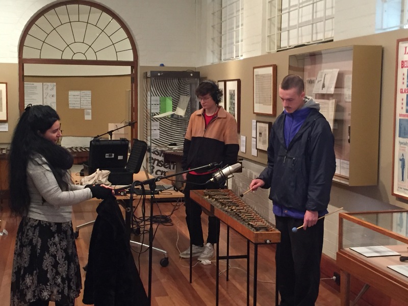 VCA Interactive Composition students in the Grainger Museum in the Living Instruments project 2019