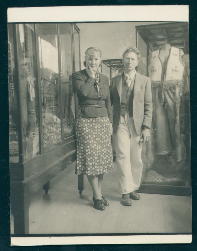 Percy and Ella Grainger in the Grainger Museum with costume and material culture displays