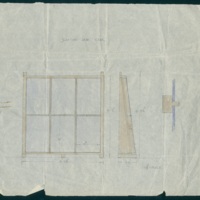 Sketch design for slanting desk case for the Grainger Museum, Melbourne 