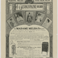 Advertisement for Madame Melba's Gramophone Records, The Illustrated London News, 14 September 1907