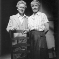 Ella and Percy Grainger inside the Grainger Museum, 1956. 