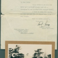 Letter from Ormond Professor Bernard Heinze to Percy Grainger, 25 September 1936, and accompanying photograph of the Grainger Museum, University of Melbourne. 