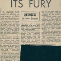 Newspaper clipping, John Sinclair, 'Sound in its fury', about Karlheinz Stockhausen,  Melbourne Herald, 1970