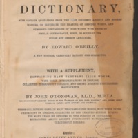 Title page of of An Irish-English Dictionary (O&#039;Reilly)