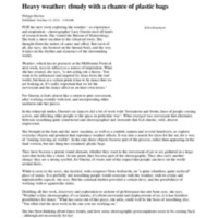Article: Heavy weather: cloudy with a chance of plastic bags